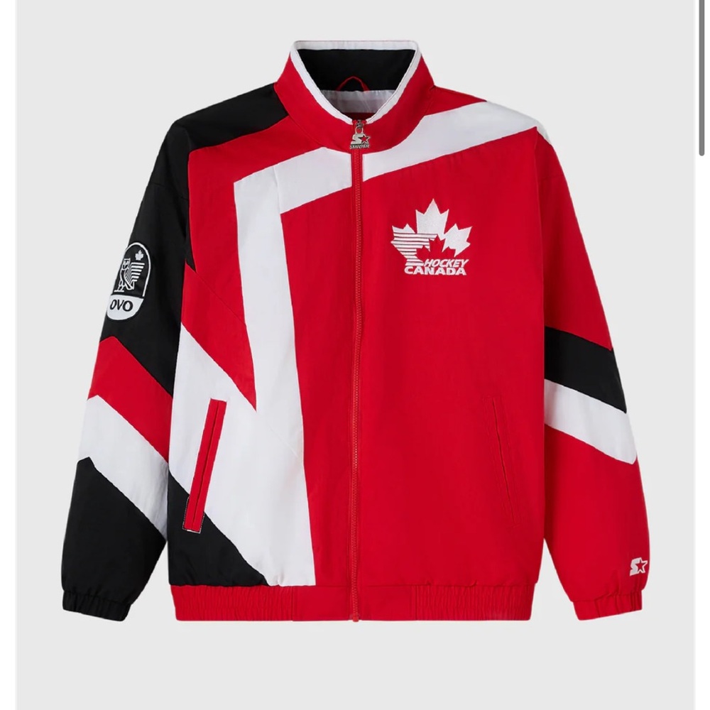 OVO x Hockey Canada “Starter Hockey Canada Jacket” Red - Size Medium